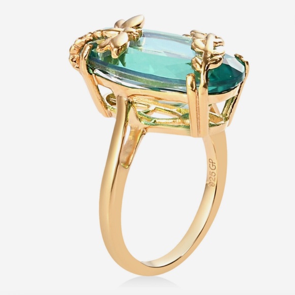 GP Trionfo Italian Garden PeacockCollection 8.75 ctw Dragonfly Ring Size 8 - Picture 3 of 13